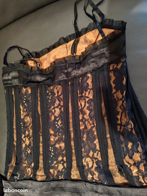 Robe De Soirée Derhy Noire Chic En Lin Et Voile - Taille S, Occasion Comme Neuve