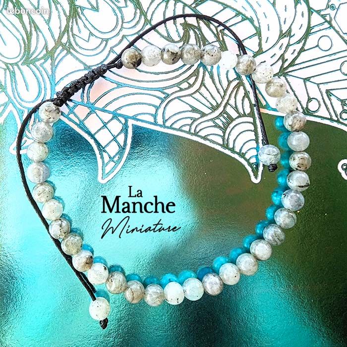 Bracelet en pierre naturelle | Labradorite | Perles de 4 mm | Taille réglable et ajustable (image 2)