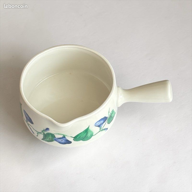 Poêlon en Porcelaine de Paris – Décor Liserons Bleus – Vintage (image 7)