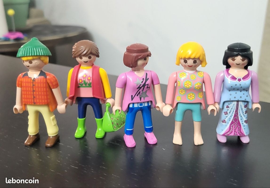 Lot De 5 Bustes Femmes Playmobil - Figurines D'occasion - Pour Customisation Ou Pièces
