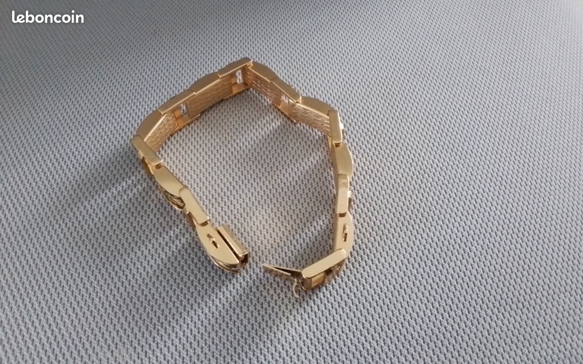 Bracelet Vintage En Métal Doré Style Tolède - Occasion Avec Patine Du Temps