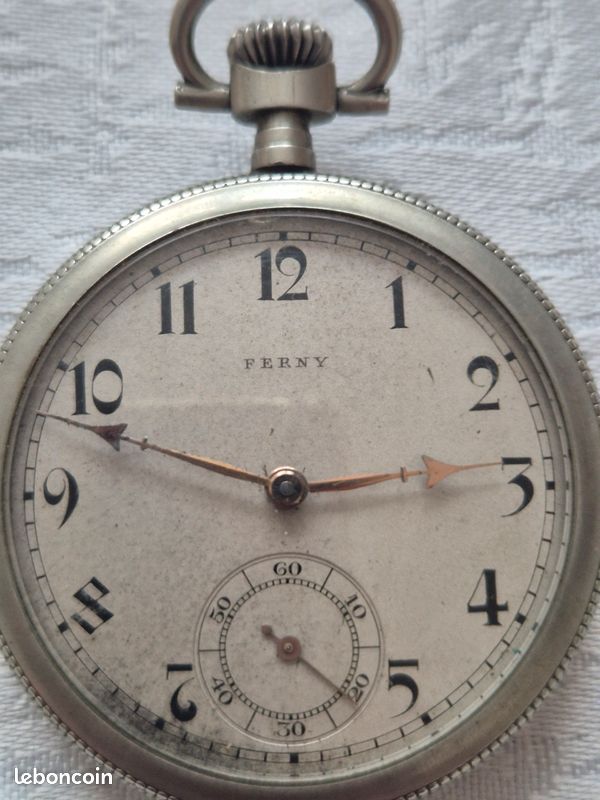 Montre Gousset Ancienne En Acier Brunie - Années 1900, Pour Pièces (Balancier Cassé)