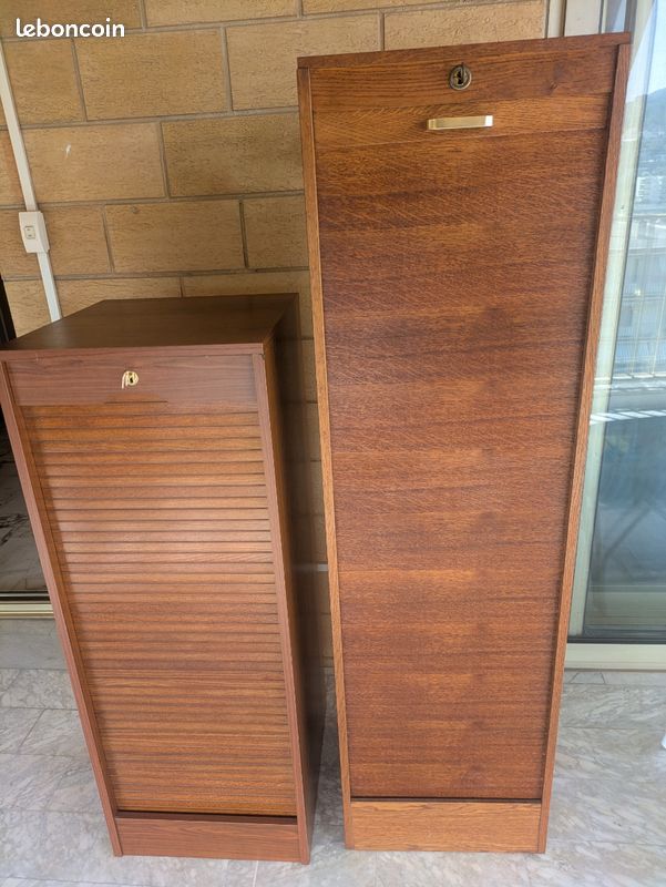Deux meubles classeurs- rideau coulissant bois (image 6)