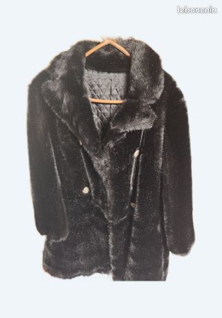 Manteau Fourrure Vison Véritable - Taille 44 Marron Neuf Sans étiquettes