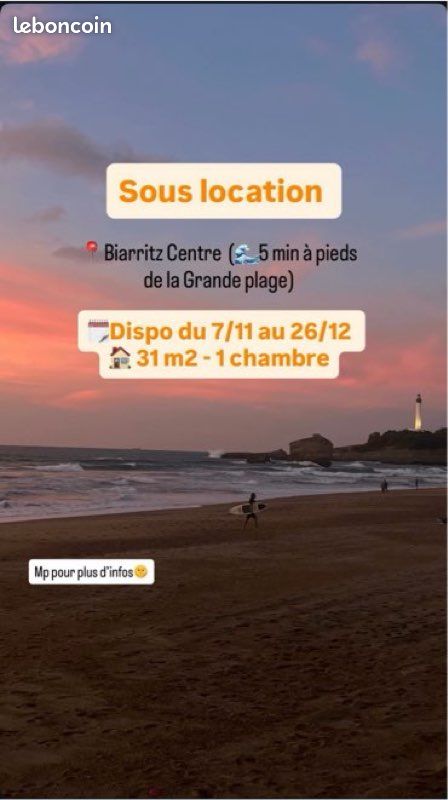 Appartement 1 pièce 31 m² · à Biarritz · 31 m² · 850 €/mois