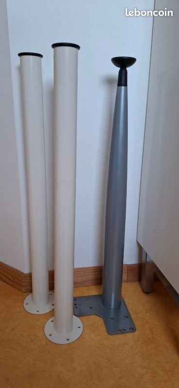 2 paires pieds métalliques bureau (image 1)