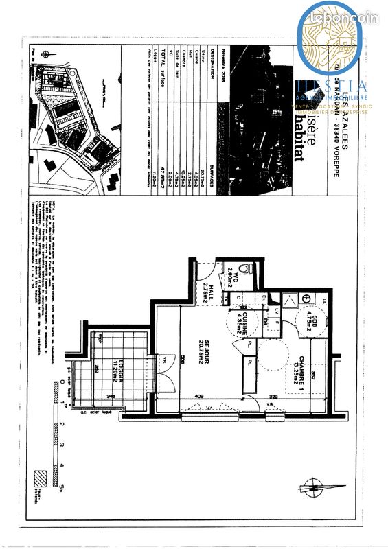 Appartement 2 pièces 48 m² · à Voreppe · 48 m² · 730 €