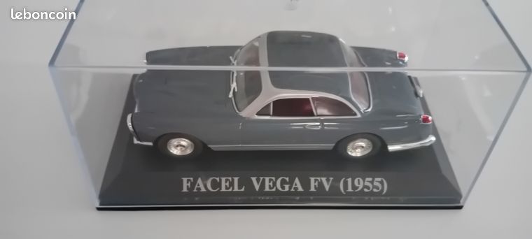 Modèle Réduit Facel Vega 1955 Hachette échelle 1/24 - État Vitrine, Manque 2 Pièces