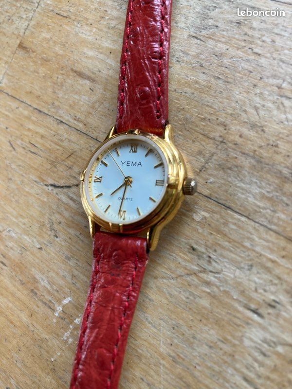 Montre YEMA Femme Quartz – Boîtier Doré 22 Mm, Occasion, Pile Incluse