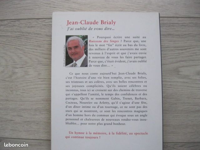 Jean claude brialy j'ai oublié de vous dire ( RIC ) (image 2)