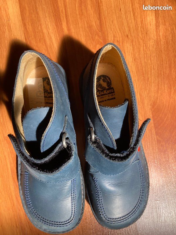 Kickers- bottines cuir bleu garçon T 38 - etat neuf (image 2)