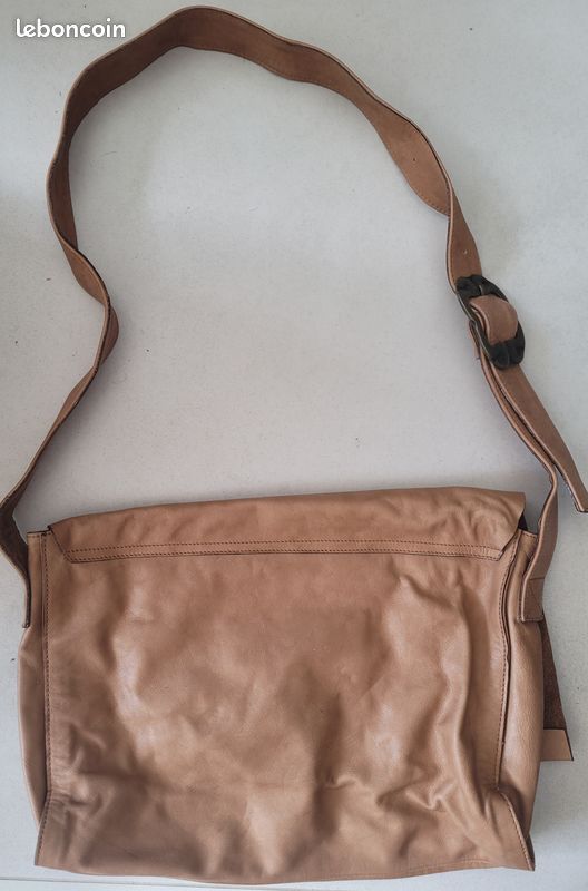 Sac Besace En Cuir Marron ARIDZA BROSS - Porté épaule Ou Bandoulière, Très Bon état !