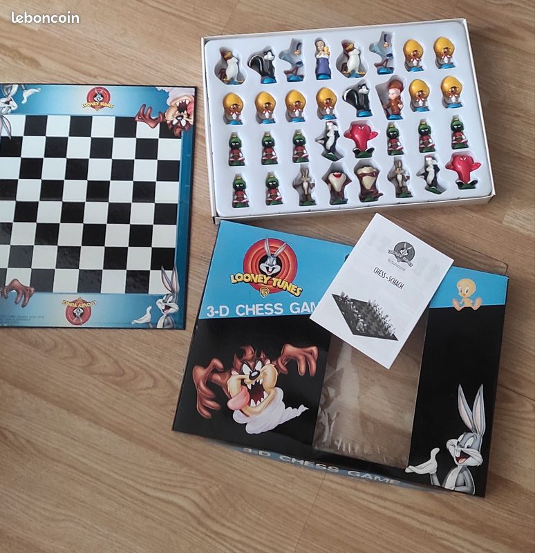 Jeu d'échecs Looney Tunes : pièces de personnages de dessins