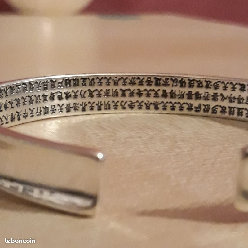 Bracelet asiatique en argent fin 999 - signe chinois Bouddha (image 6)