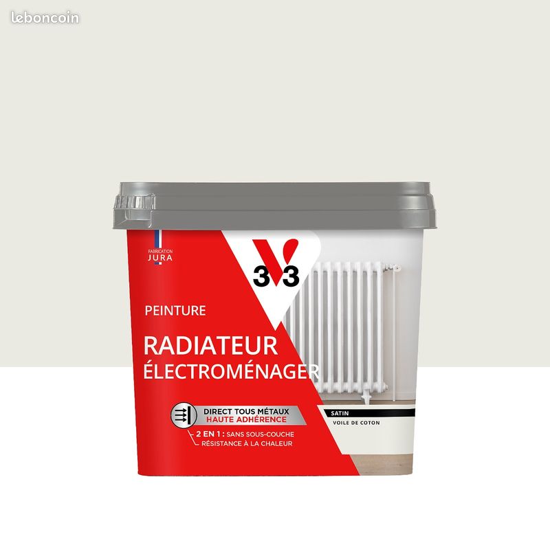 Peinture de rénovation radiateur électroménager V33 divers coloris satin 0,75L (image 2)