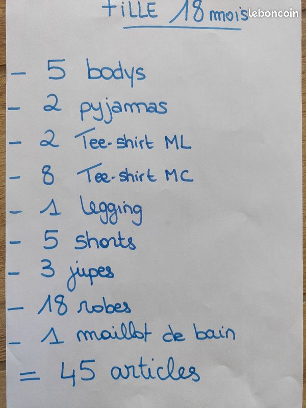 Lot vêtements enfants Fille 18 mois (45 articles) (image 1)