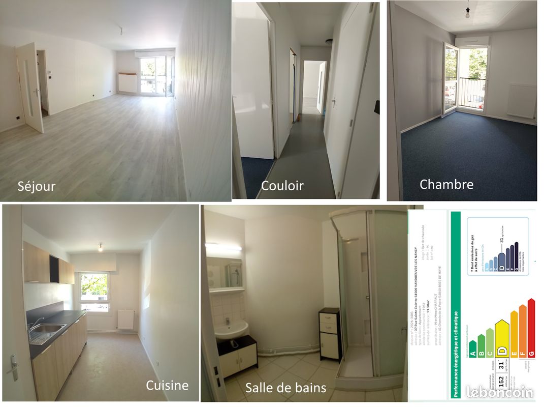 Appartement 2 pièces 51 m² · à Vandoeuvre-lès-Nancy · 51 m² · 568 €/mois