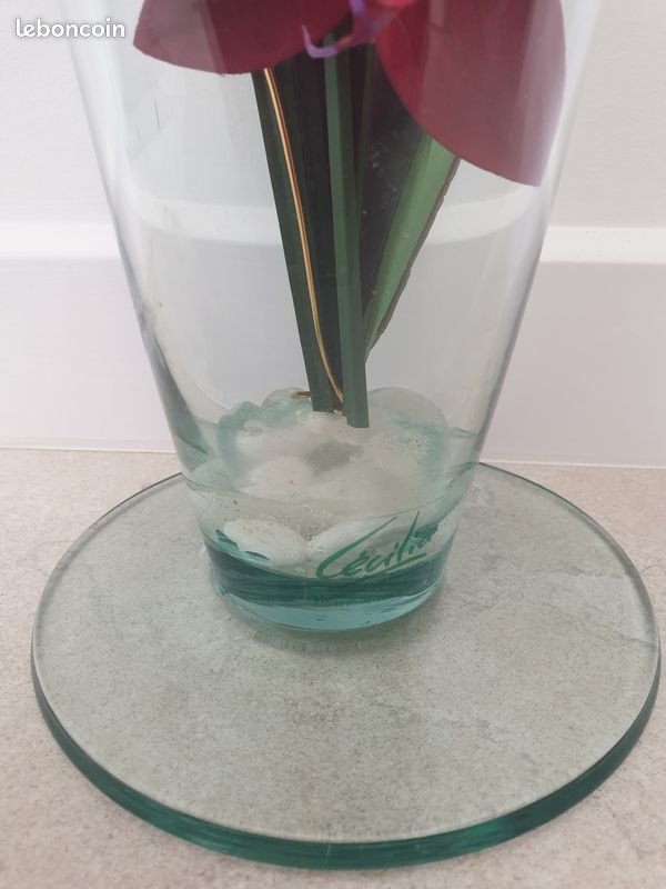 Vase décoratif cylindrique haut. 55 cm avec orchidée rouge (image 4)