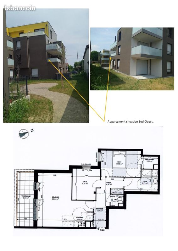 Appartement 3 pièces 67 m² · à Brumath · 67 m² · 960 €/mois