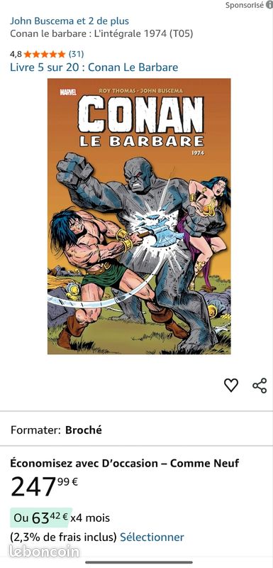 Conan intégrale panini 1974 (image 2)