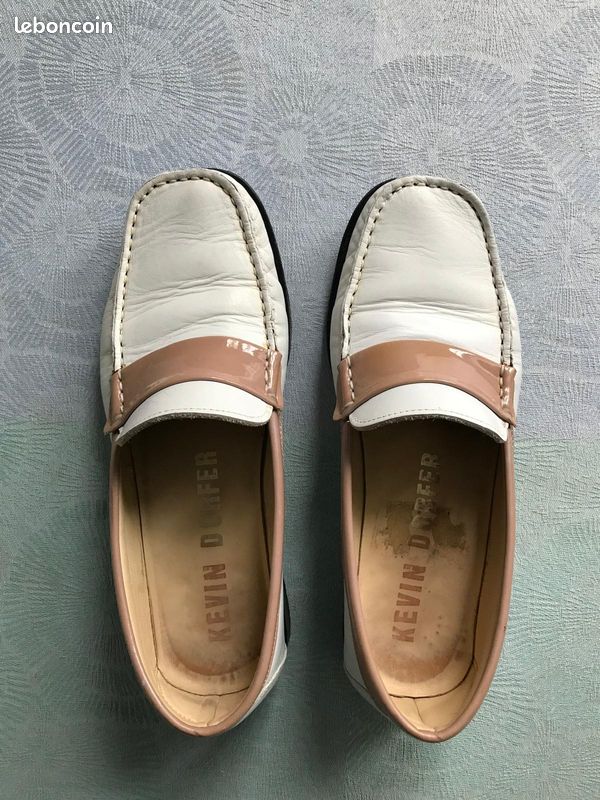 MOCASSINS CUIR BLANCS pointure 36 (image 2)