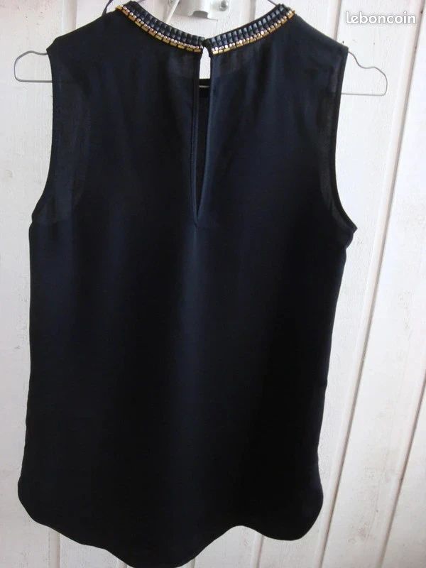 Top Femme Noir épaules Dénudées - Taille S (36), Polyester, Très Bon état