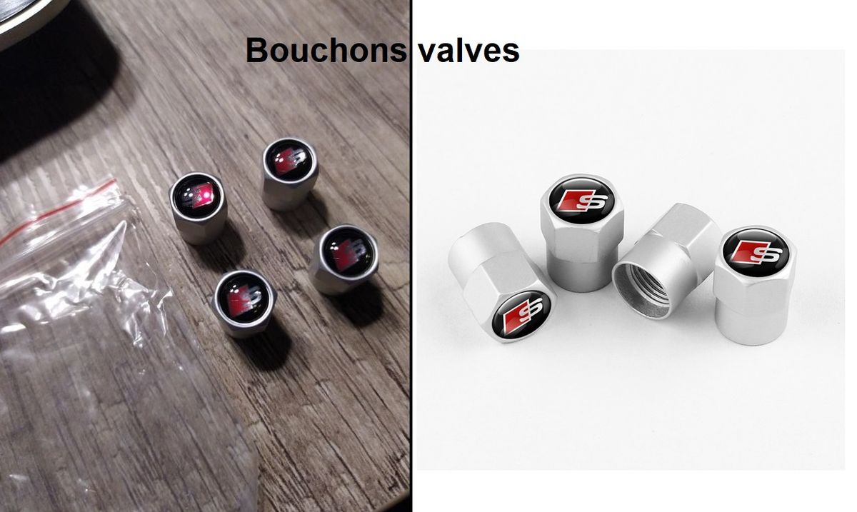 BOUCHON DE VALVE ARGENT POUR AUDI - BOUCHON DE VALVE VOITURE/AUDI