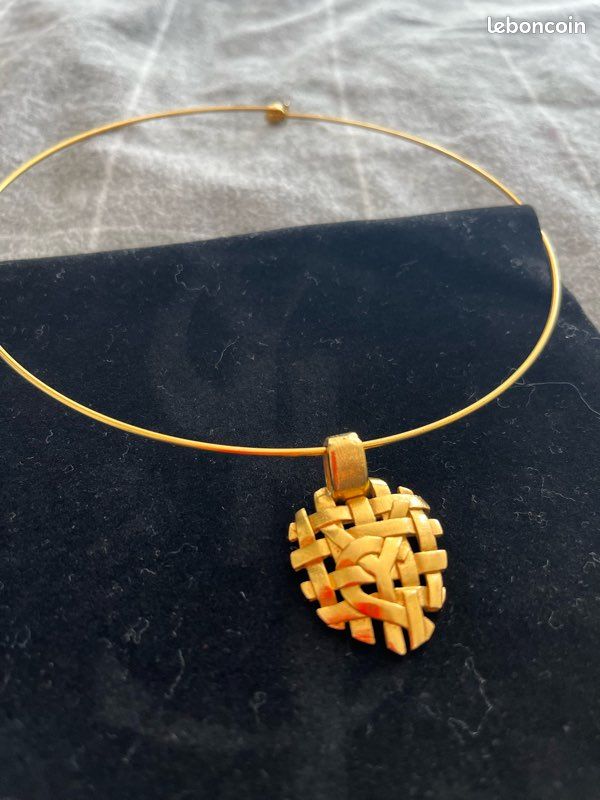 Collier Ras De Cou Yves Saint Laurent Vintage - Cuivre Années 70 - Occasion
