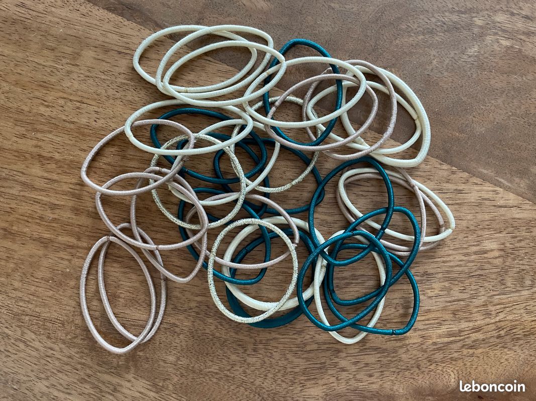 Lots de 34 élastiques pour cheveux, état neuf (image 1)