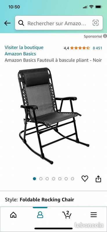 Fauteuil basculant pour jardin ou balcon (image 2)