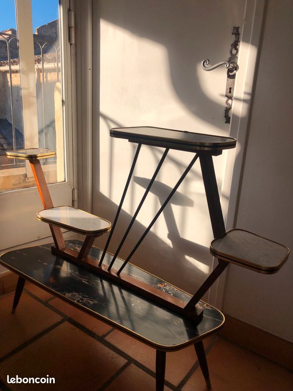 Table porte plantes vintage des années 50 - German plant stand 1950s (image 3)