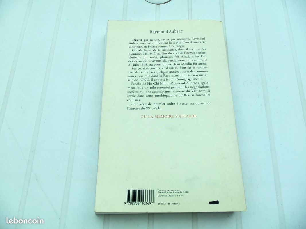 "Où la mémoire s'attarde" de Raymond Aubrac (image 2)