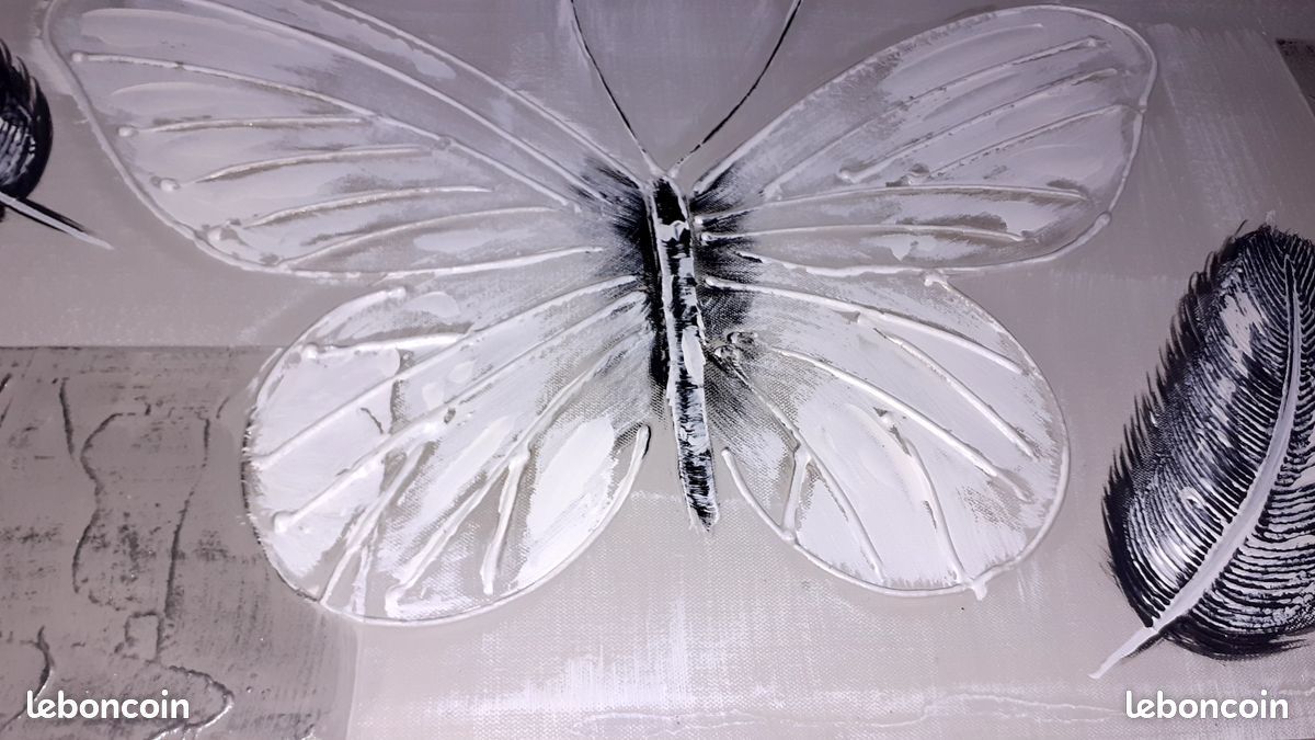 Toile murale tableau papillon (image 2)