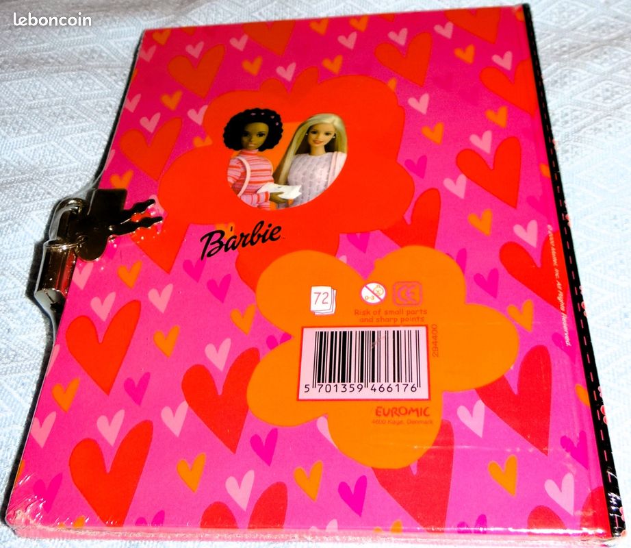 ODS - Barbie Diary Pocket, Cahier à palettes réversibles, 32 pages, avec stylo multicolore et 2 feuilles d'autocollants Barbie, 10,5 x 15 cm, âge recommandé 5 ans