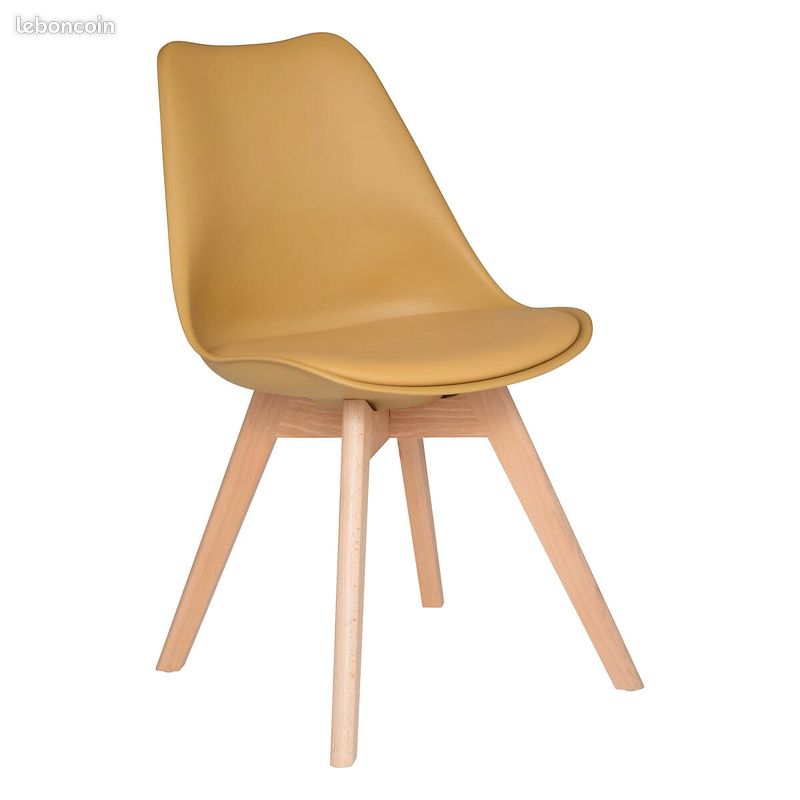 Chaise diner "BAYA" pieds en hêtre scandinave (image 1)