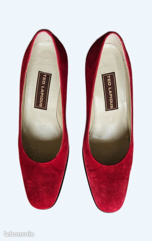 Escarpins daim bordeaux (image 1)