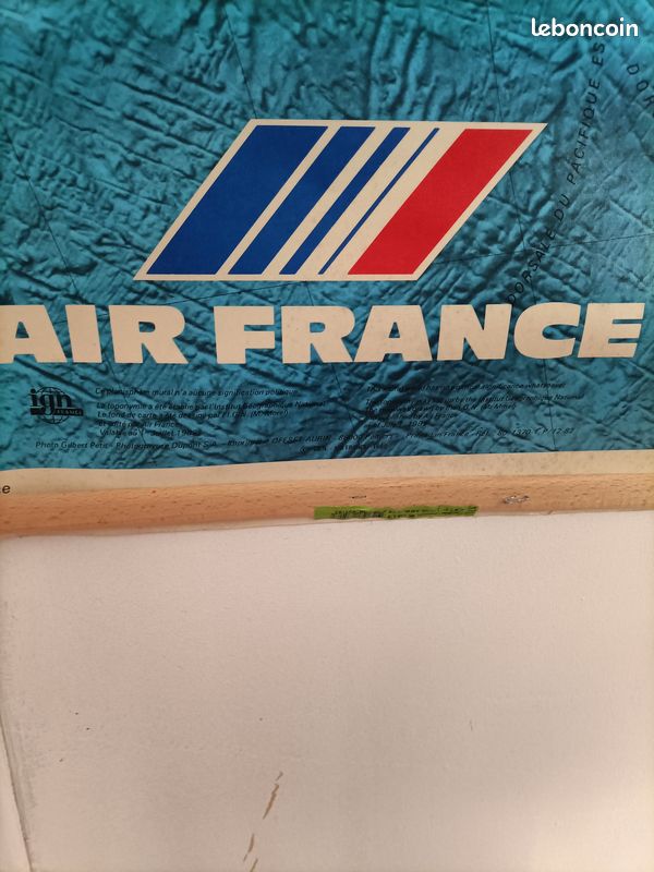 Planisphère mural Air France signé M.MOREL (image 4)