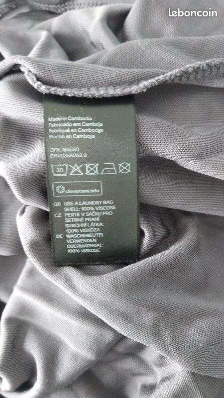 Top gris H&M taille XS manches courtes (image 5)