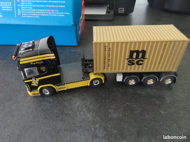 Camion de transport A5 11 1:50 TEKNO SCANIA 124L GTO AVEC CONTENEUR REMORQUE