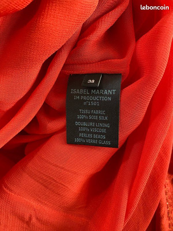 Robe longue Isabel Marant en soie rouge (image 7)