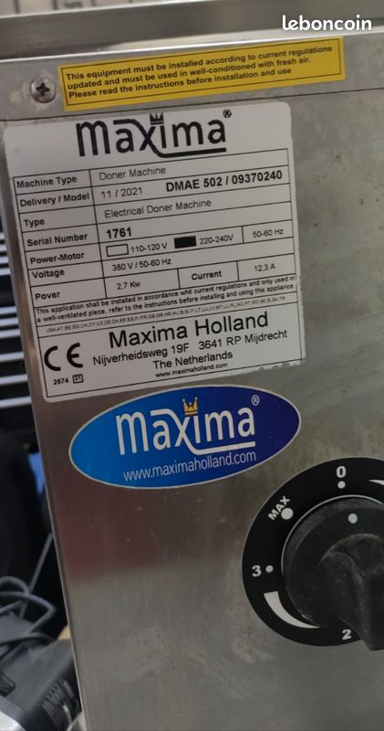 Maxima - machine à kebab gyros 2 brûleurs (image 3)