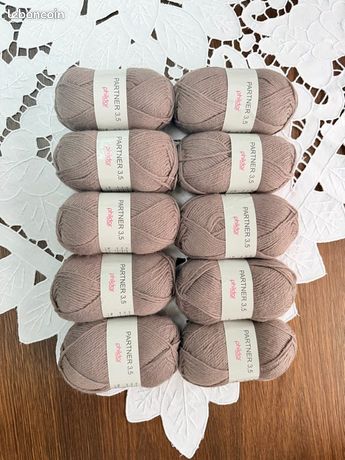 4 Pelotes De Laine PHILDAR PARTNER 3.5 Couleur Fuchsia - Acrylique/laine/polyamide, Neuves