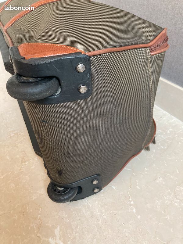Valise - Sac de voyage - Lonchamps vintage - cuir et toile enduite (image 4)
