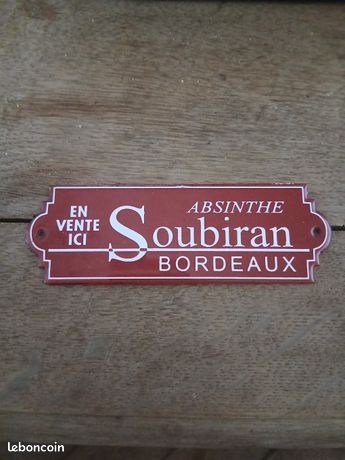 Plaque émaillée Publicitaire Ancienne – ABSINTHE PREMIER FILS – Pochoir Métal