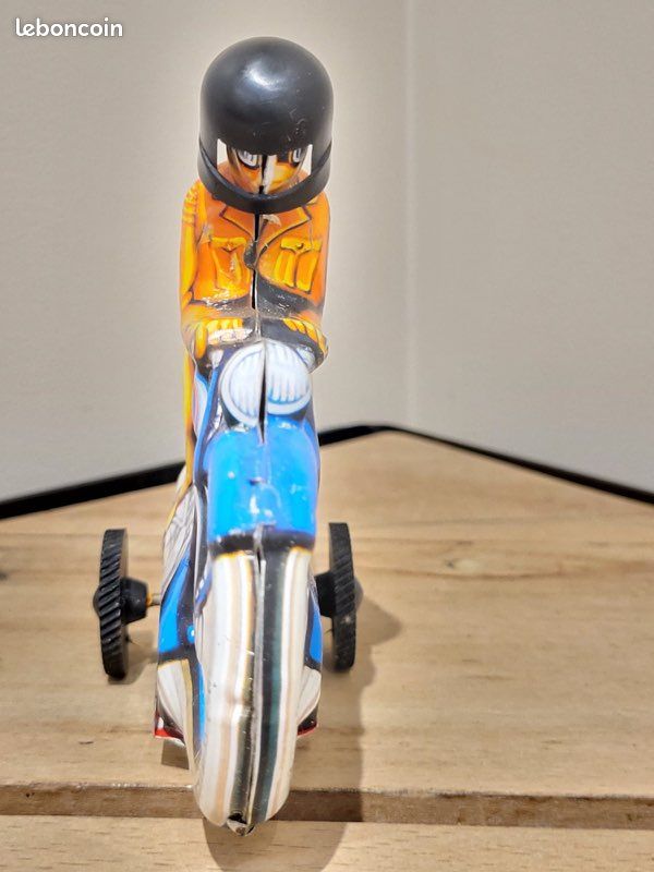 Moto En Tôle Lithographiée WJ – Friction – 16,5 Cm – Vintage Allemagne – Tintoy