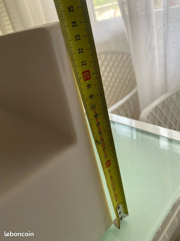 Lavabo 80cm minéral blanc (image 5)