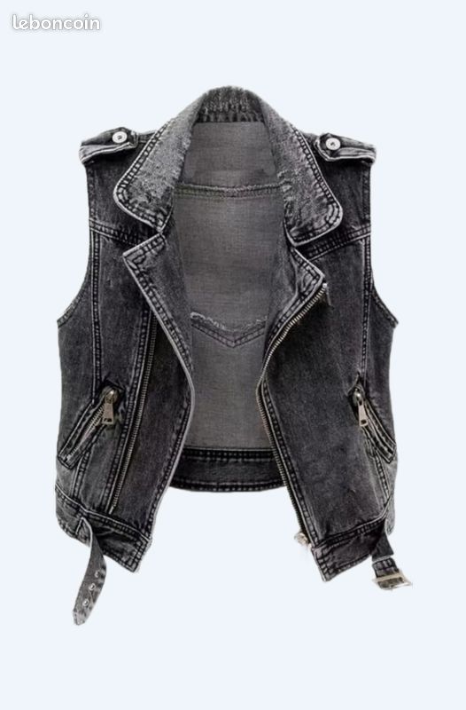 ORANDESIGNE Veste en Jean sans Manche Femme Court Denim Gilet