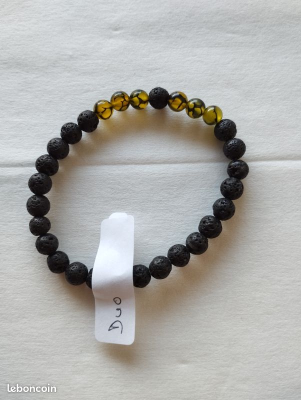 Spécial St Valentin duo de bracelet lithothérapie veine de dragon / jade d'Australie (image 2)