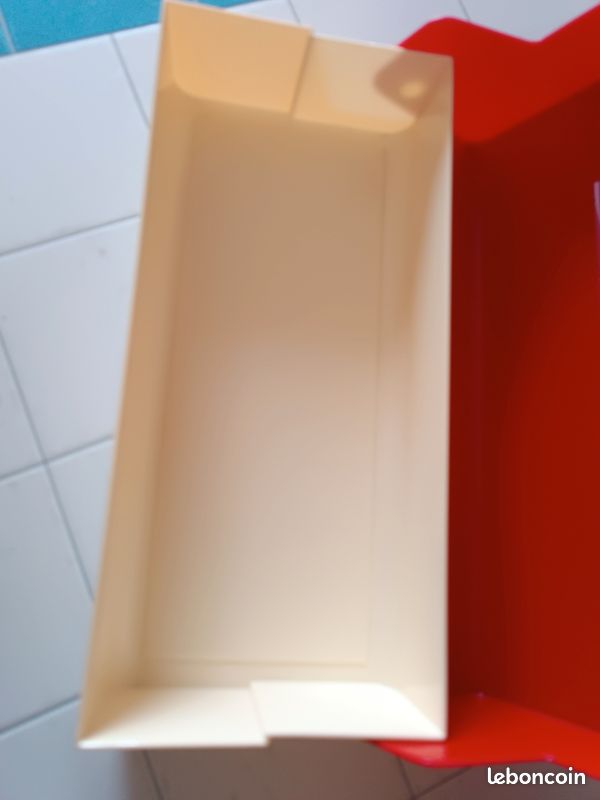 2 Boîtes Anciennes Miflex Vintage Jaune Orangé Plastique - Occasion Bon état