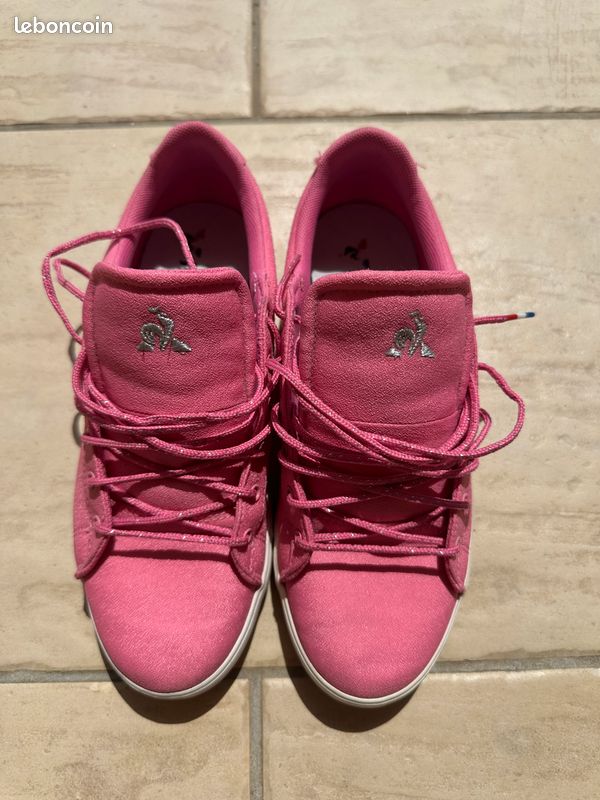 Baskets le coq sportif rose en toile épaisse femme ou enfant (image 3)